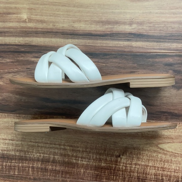 White Slip On Sandals - Picture 2 of 4